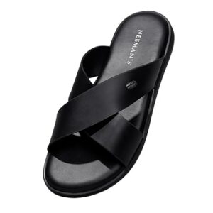 Neeman's Minimals Sandals for Men | Casual Slippers with Ergonomic Arch Support & Anti Skid Sole | Faux Leather Waterproof Chappal | Lightweight Monsoon Floaters for Beach & Outdoor Wear